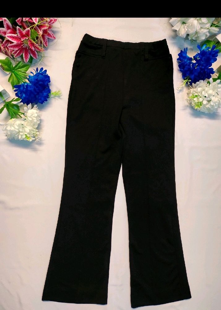 Straight Fit Black Trouser