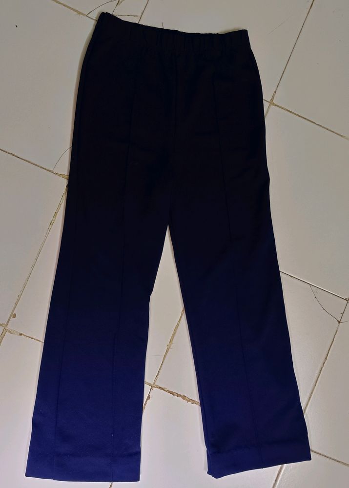 Navy Blue Casual Pants For Girls ✨