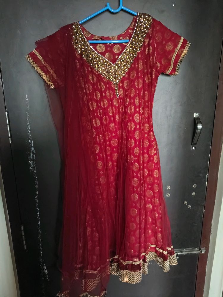 Maroon Kurta And Dupatta Set