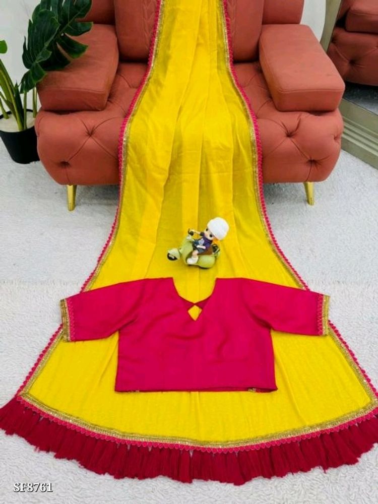 Designer Yellow Saree