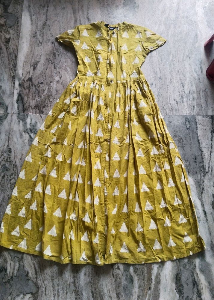 Mustard Kurta Anarkali Dress