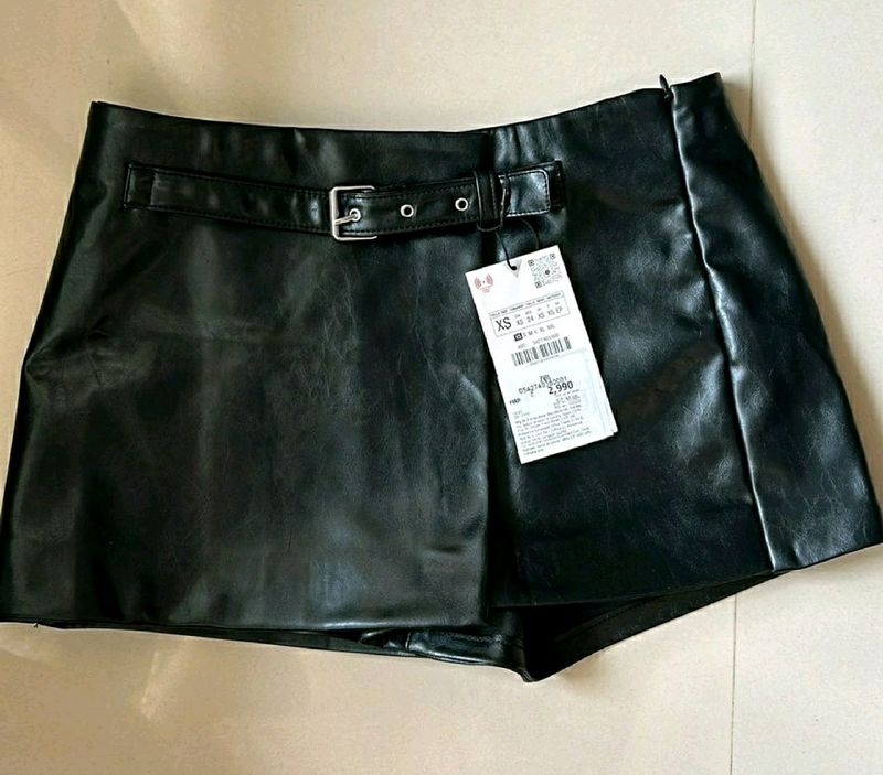 ZARA Faux Leather Skort (New with tags intact)