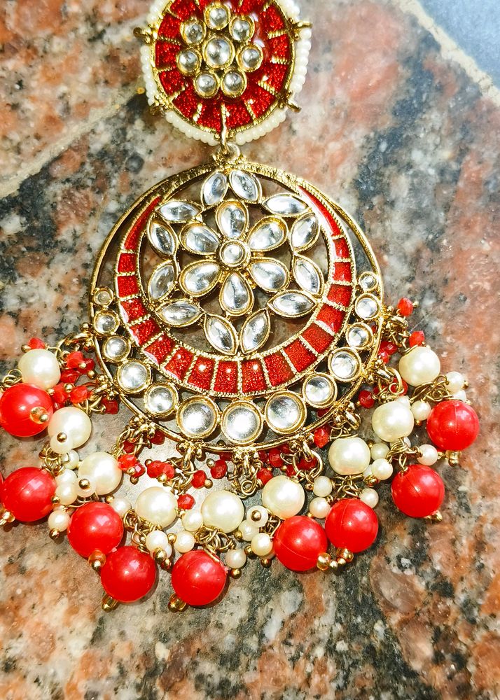 Red Kundan Earrings