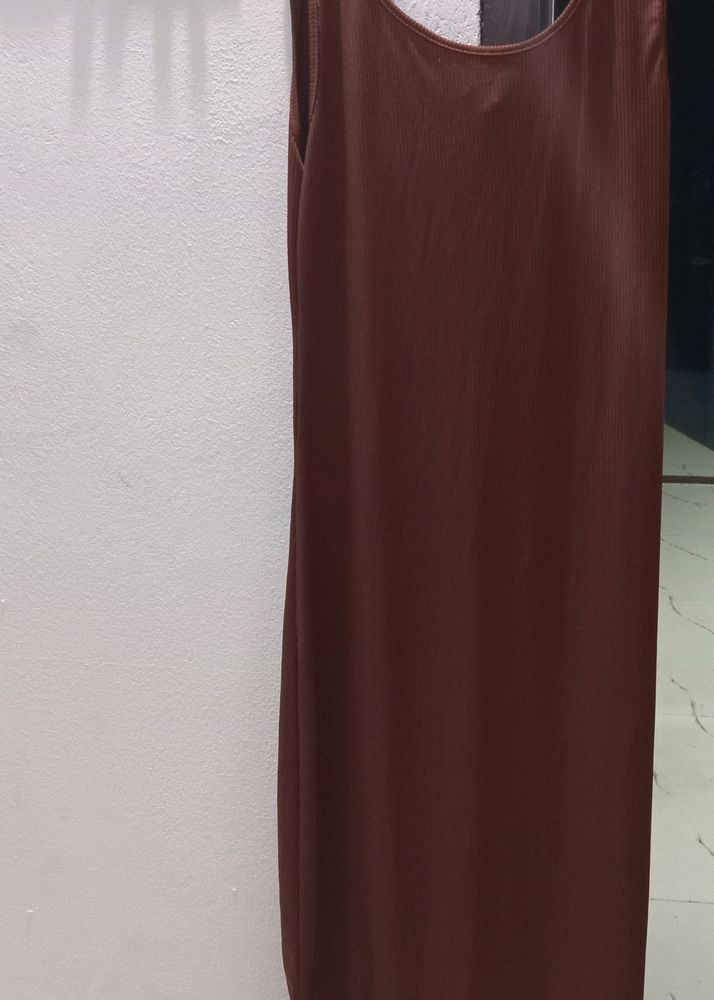 Coffee Brown Body Corn Maxi Dress