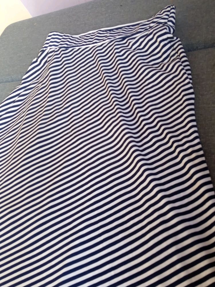 Cute Blue And White Striped Skirt For All Sizes