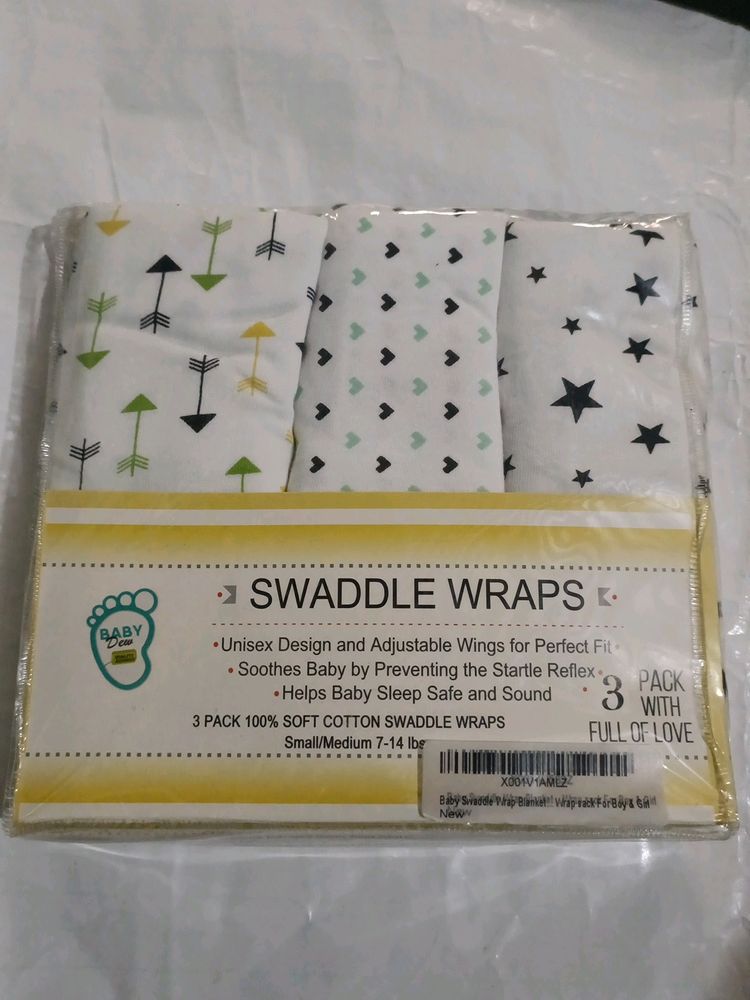 3 Pcs Sets Baby Swaddle Wraps Unisex Design