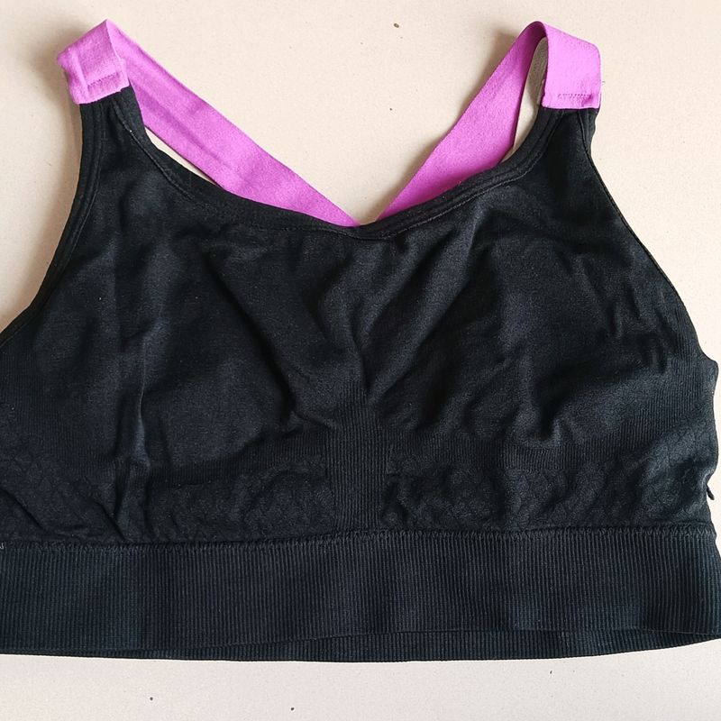 Sports Wear Black Color Racerback Bra