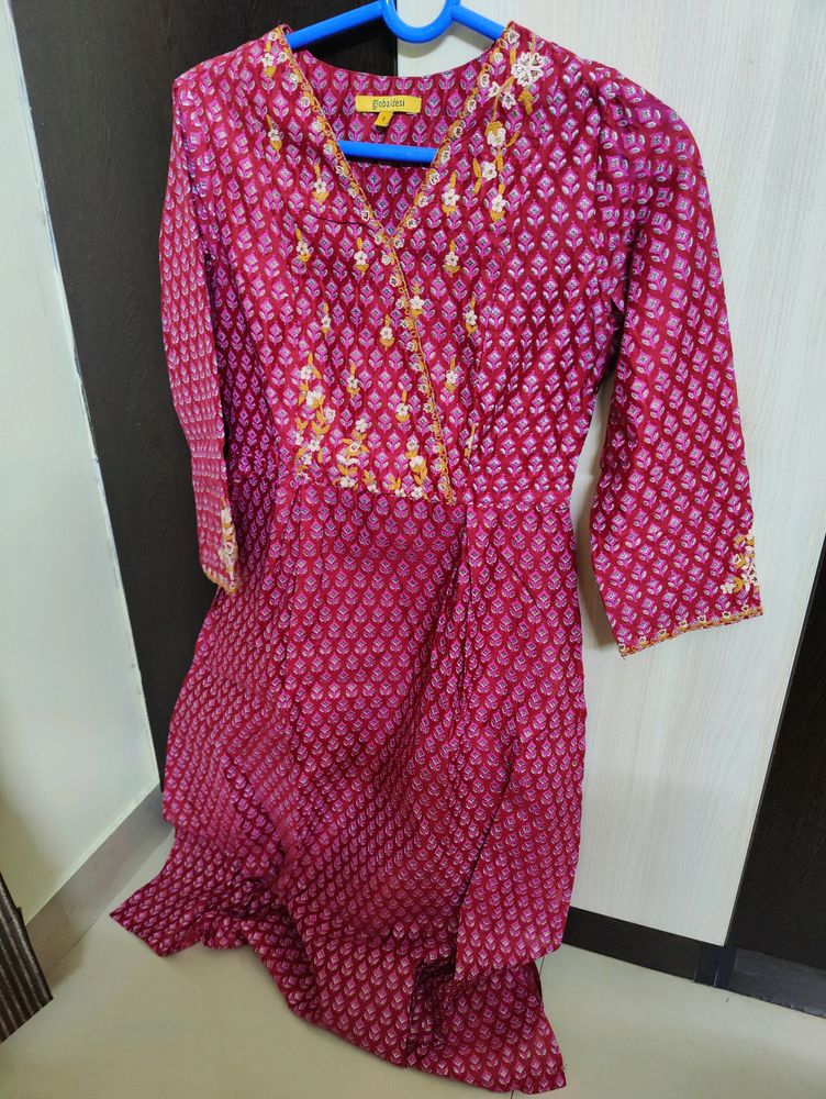 Global Desi Kurta Rani Pink Kurt