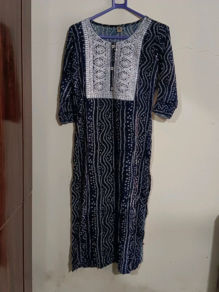 Blue Bandhani Kurta