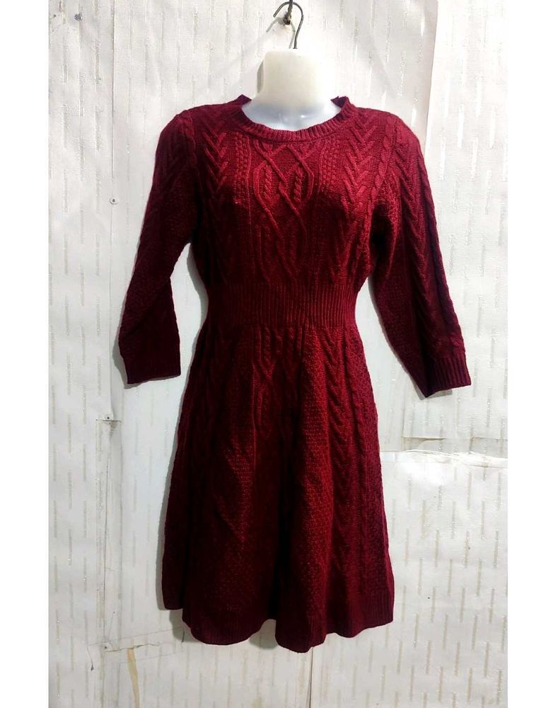 Woolen Sweater Dress For women's