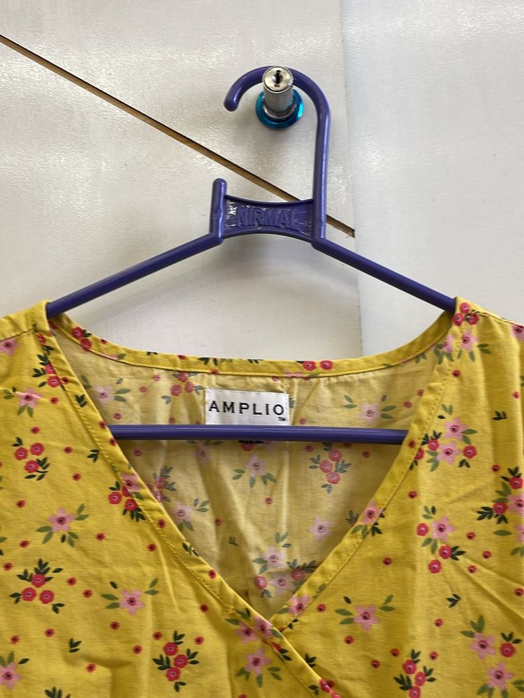 Rich Floral Yellow Top-summer Sale