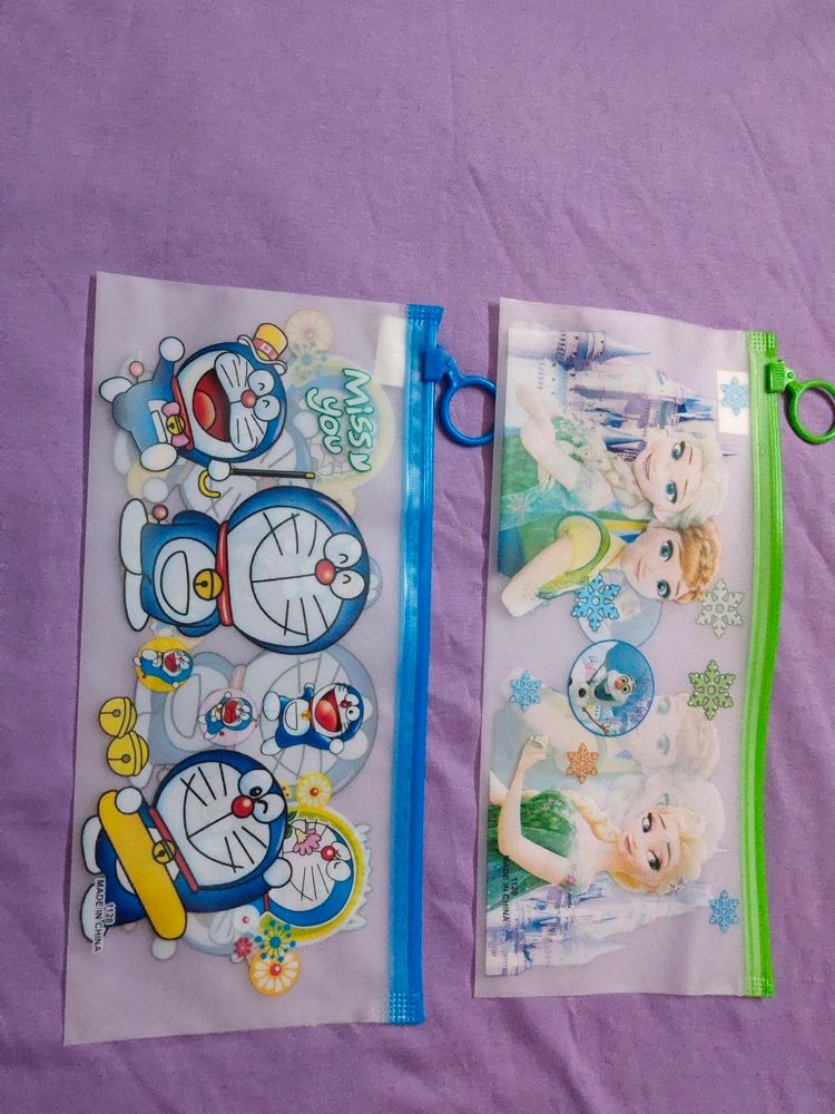 2 Pencil Bags(Plastic Multipurpos Waterproof Pouch