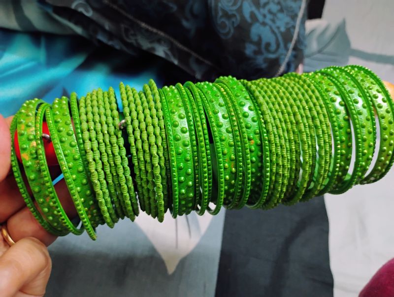 Green Metal Bangles