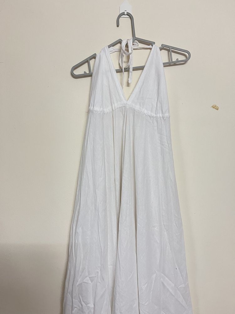 White Goan Halter Neck Gown