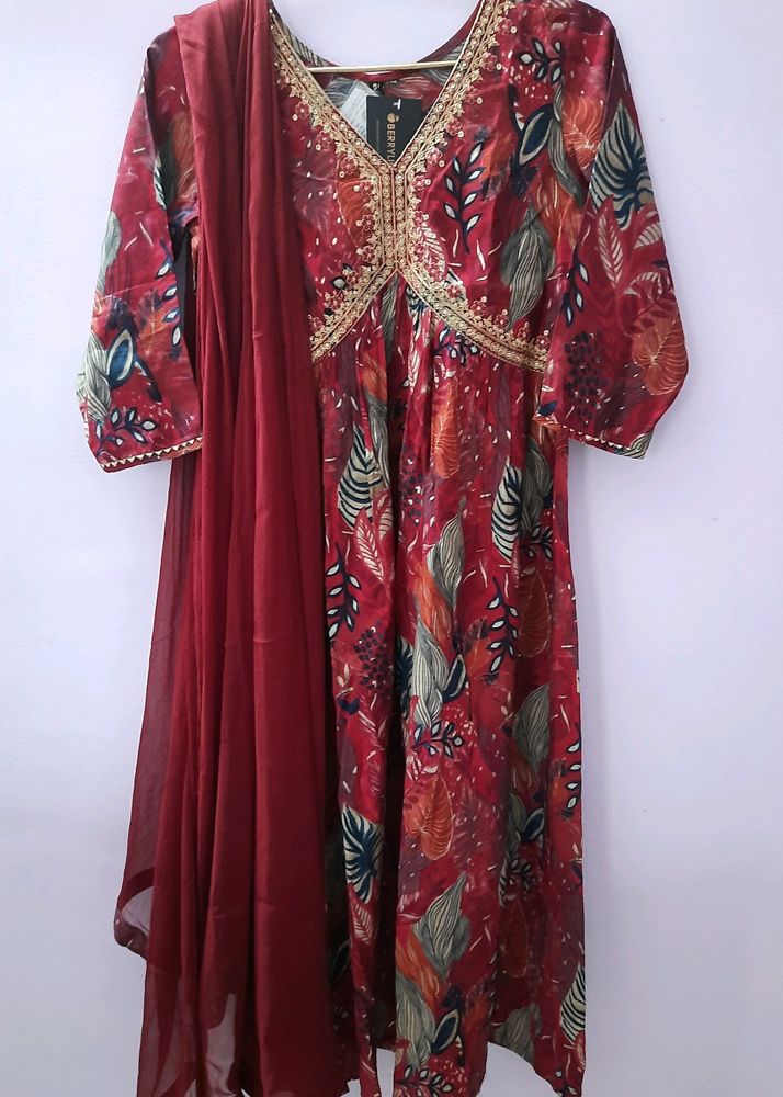 Floral A-Line Kurta Set