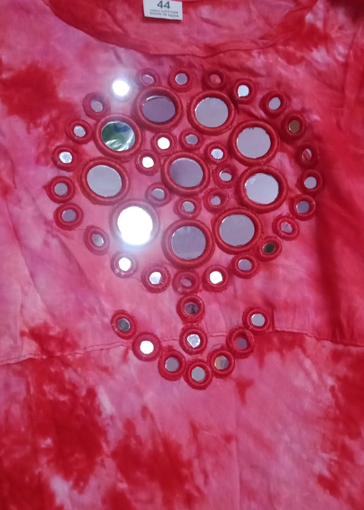 Round Kurti Mirror Work