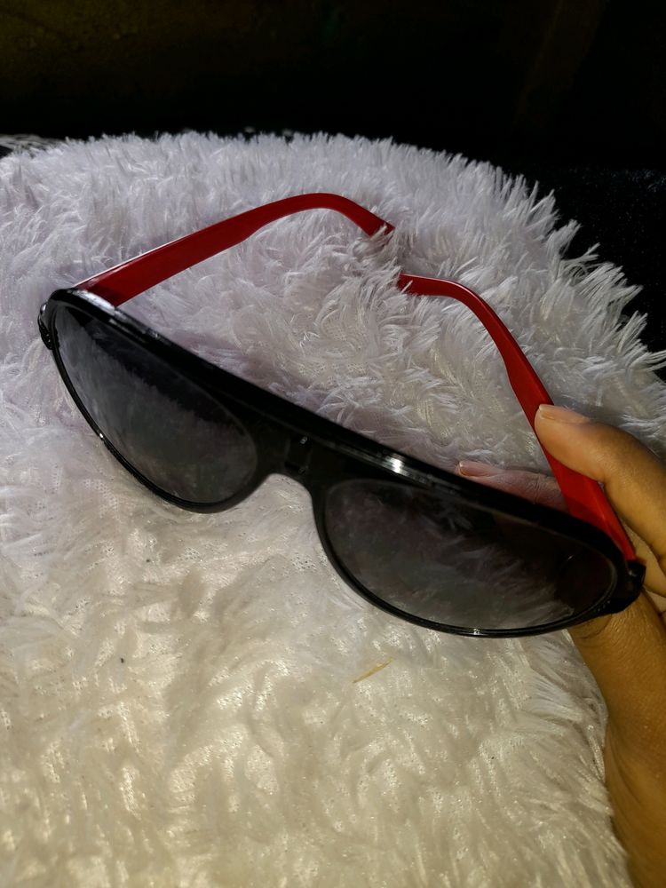 brand new black sunglass for men with red border