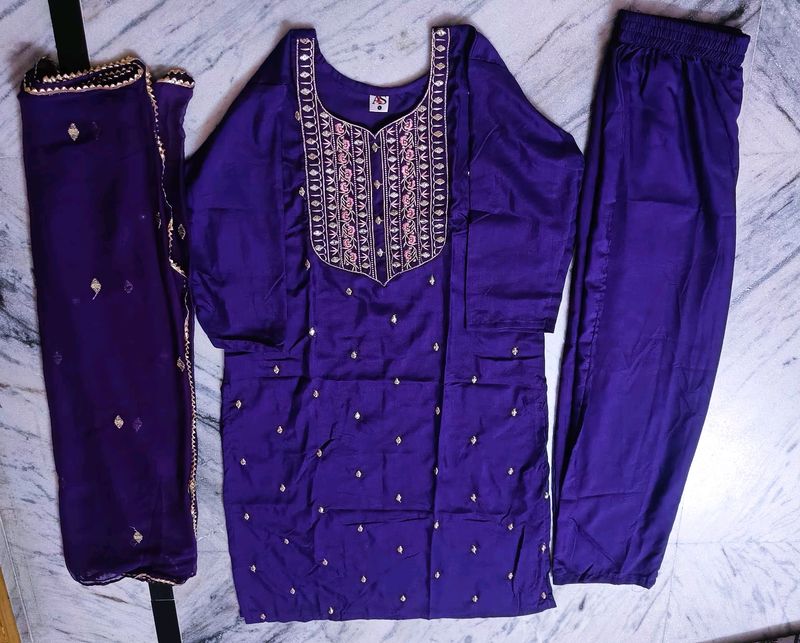 Purple Party wear Kurta Set