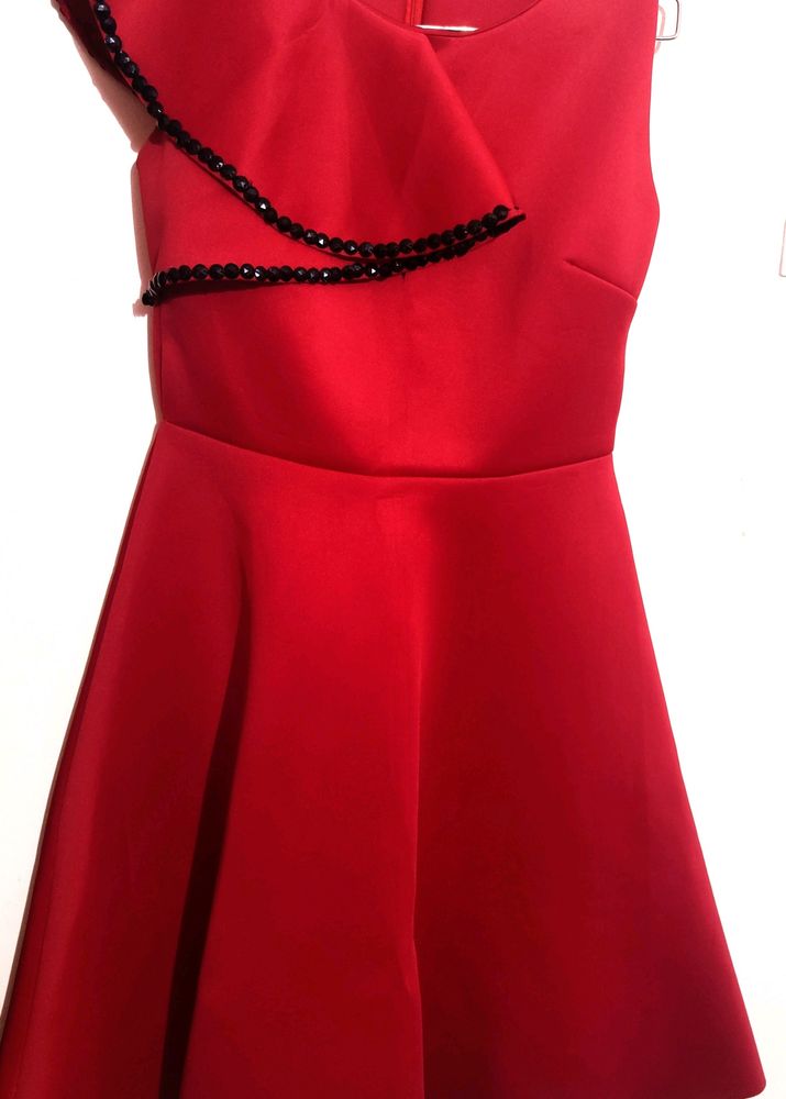 A Line Red Elegant Dress