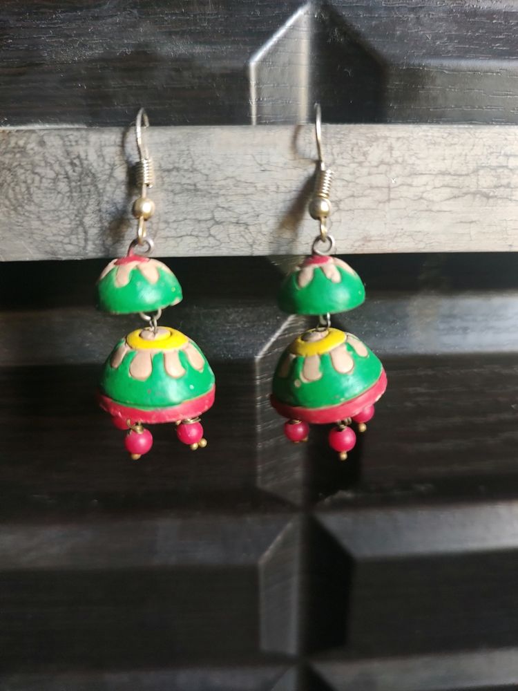 Red And Green Terracotta Ear Drops