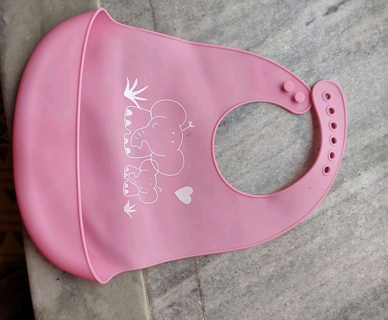 Silicon Baby Pink Bib