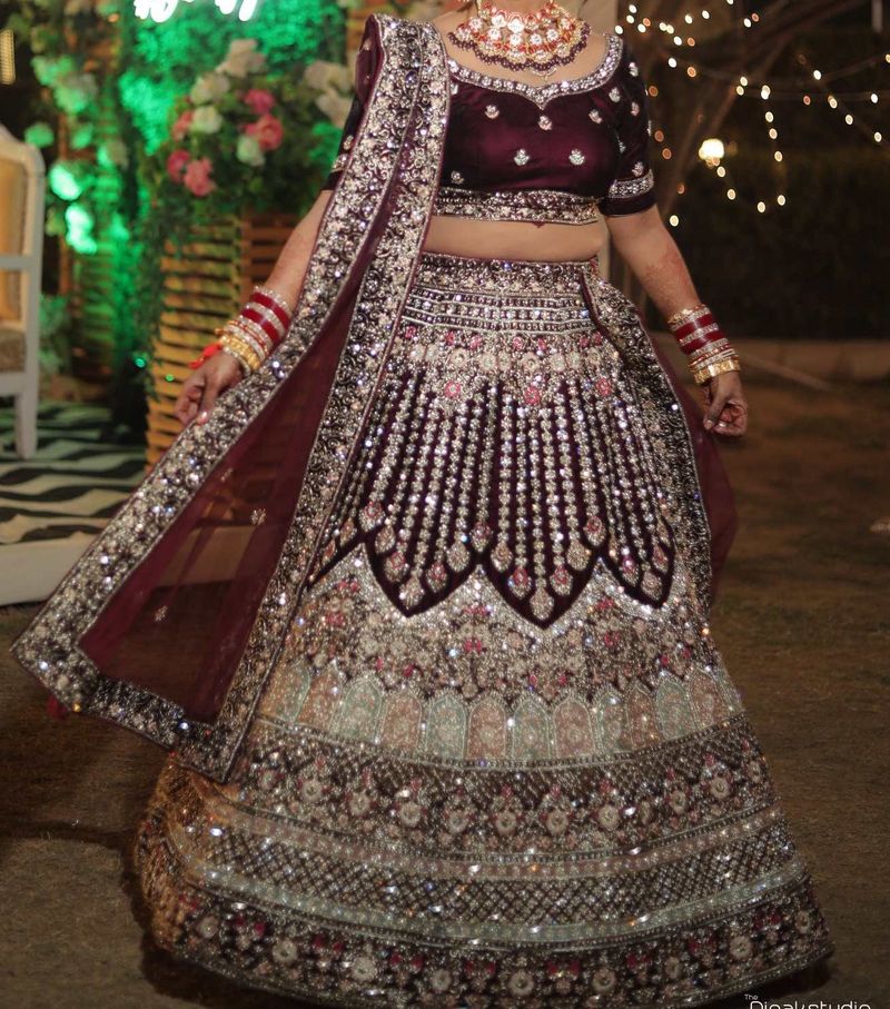 Wine Color Lehenga🍷