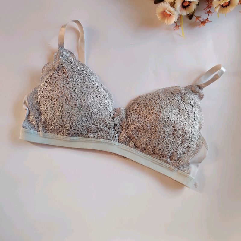 Gray Non Wired Bra