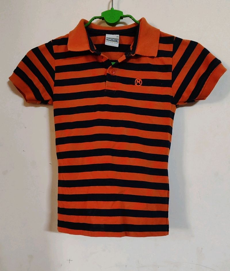 Boy's Polo T-shirt / Orange / Age 4 - 5