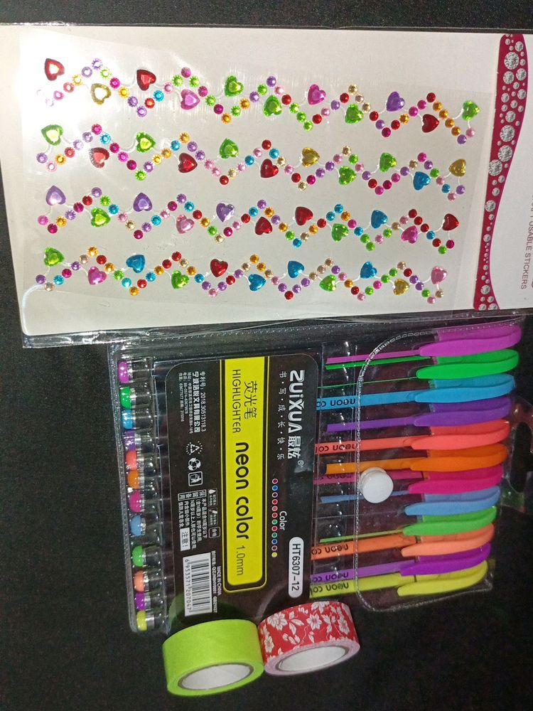 Combo(Neon Pen, Paper Tape, Crystal Sticker)