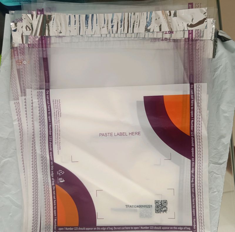 50- Transparent Courier Bags-6.5*8*1.5 Inches