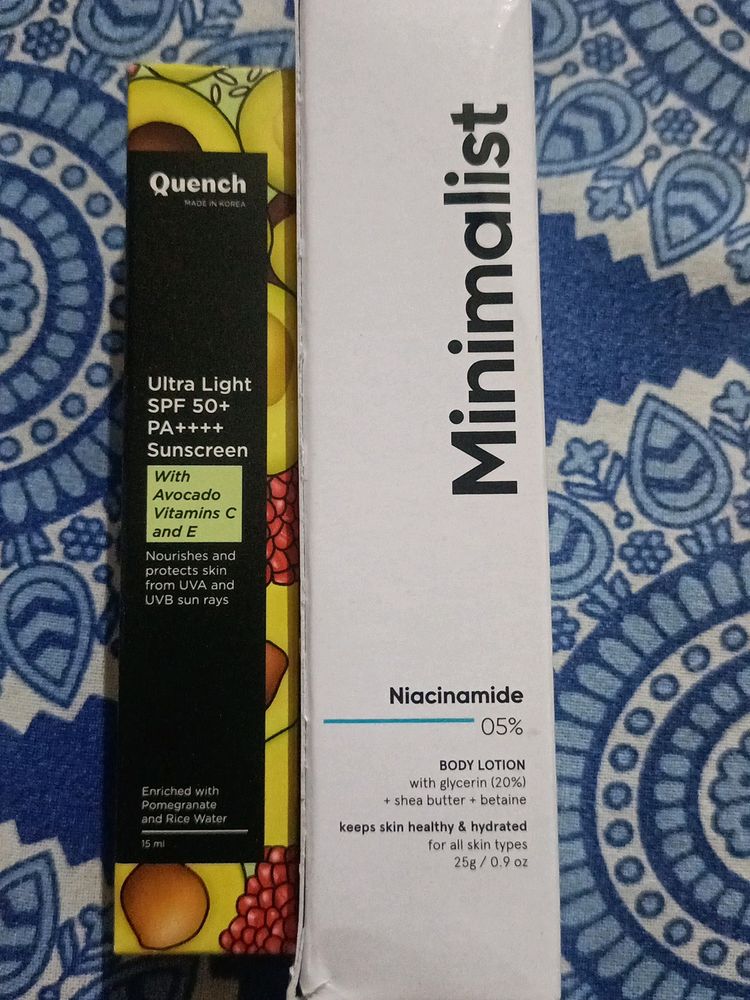 Quench Sunscreen(15ml) + Minimalist Lotion (25gm)