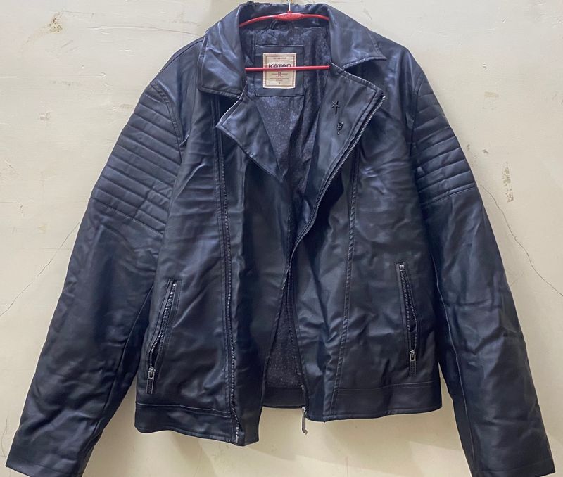 Black Leather Jacket For Men From Brand Koton