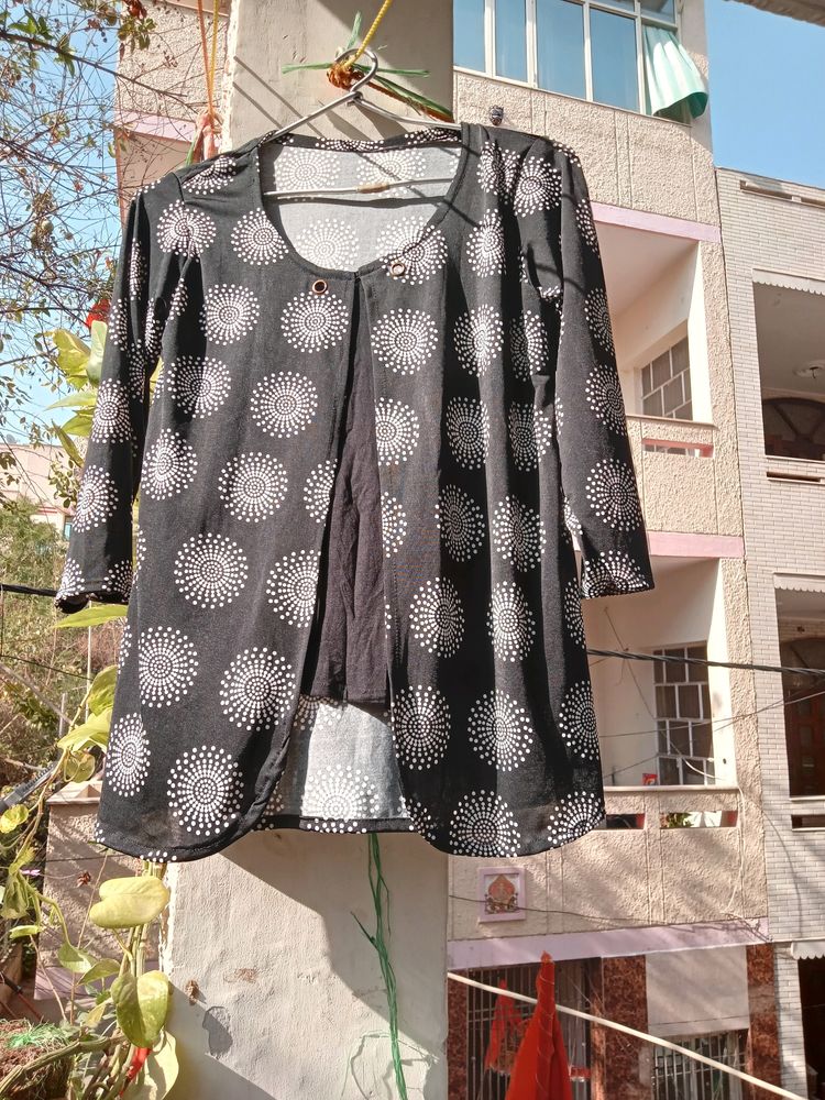 Black Dotted Top