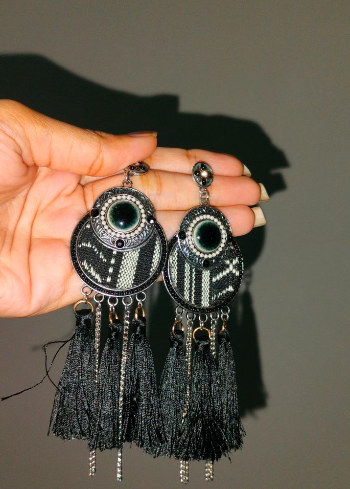 Long Black Earrings