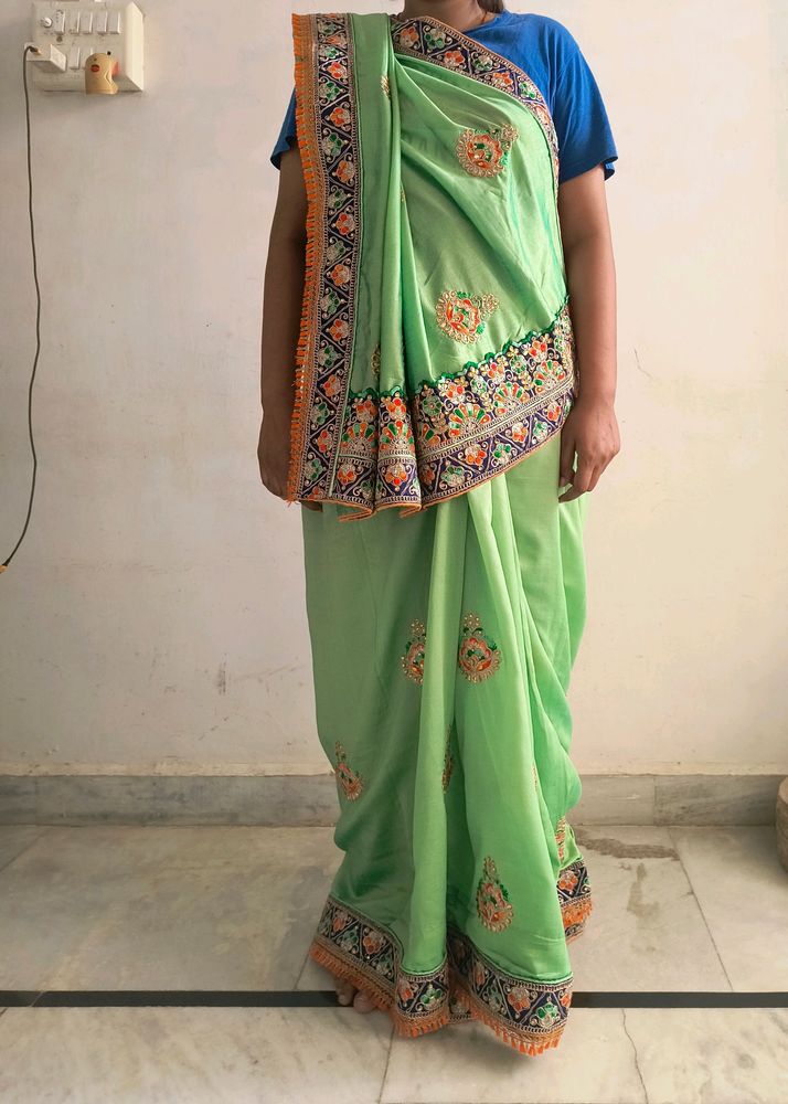 Green Saree Partywear 🌿