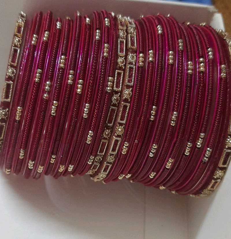 Glass  Bangles Pink