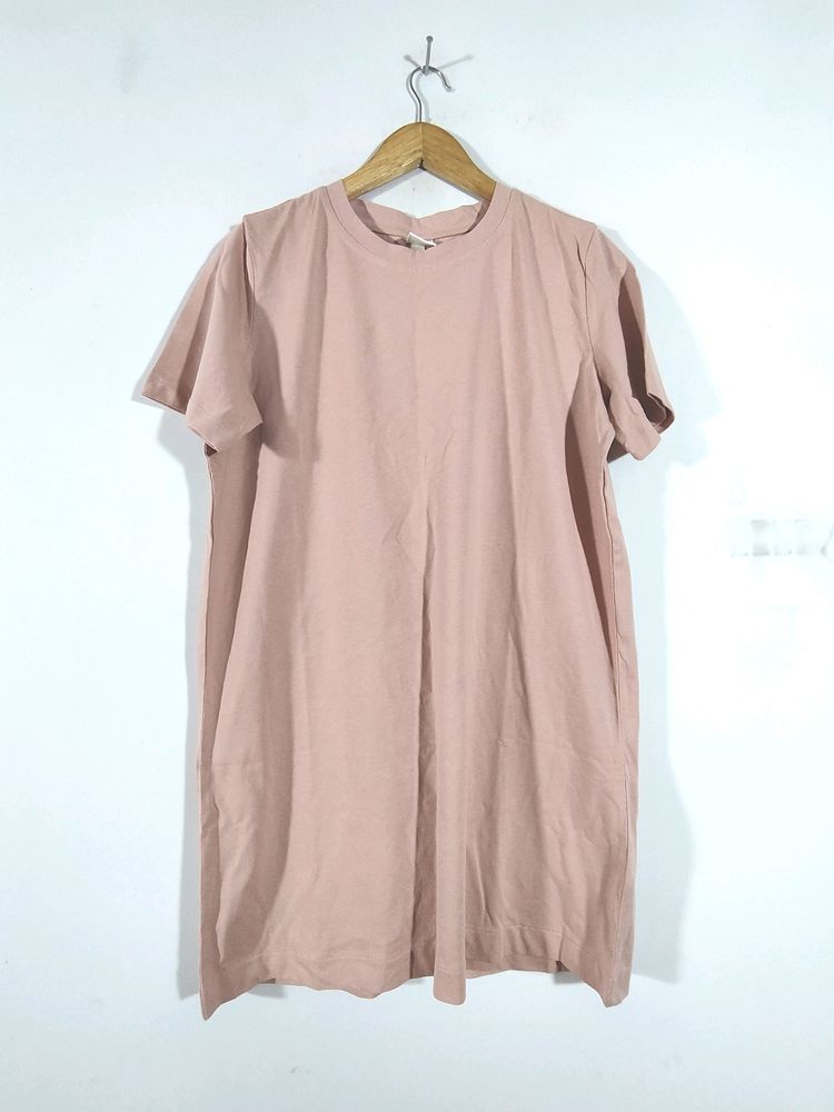 H&M Peach T Shirts Dress (Women's)