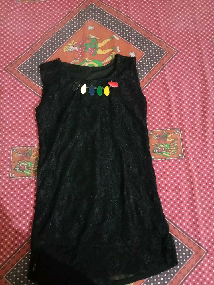 Black Chanderi Cotton Top