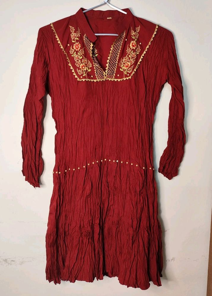 Dark Red Kurta