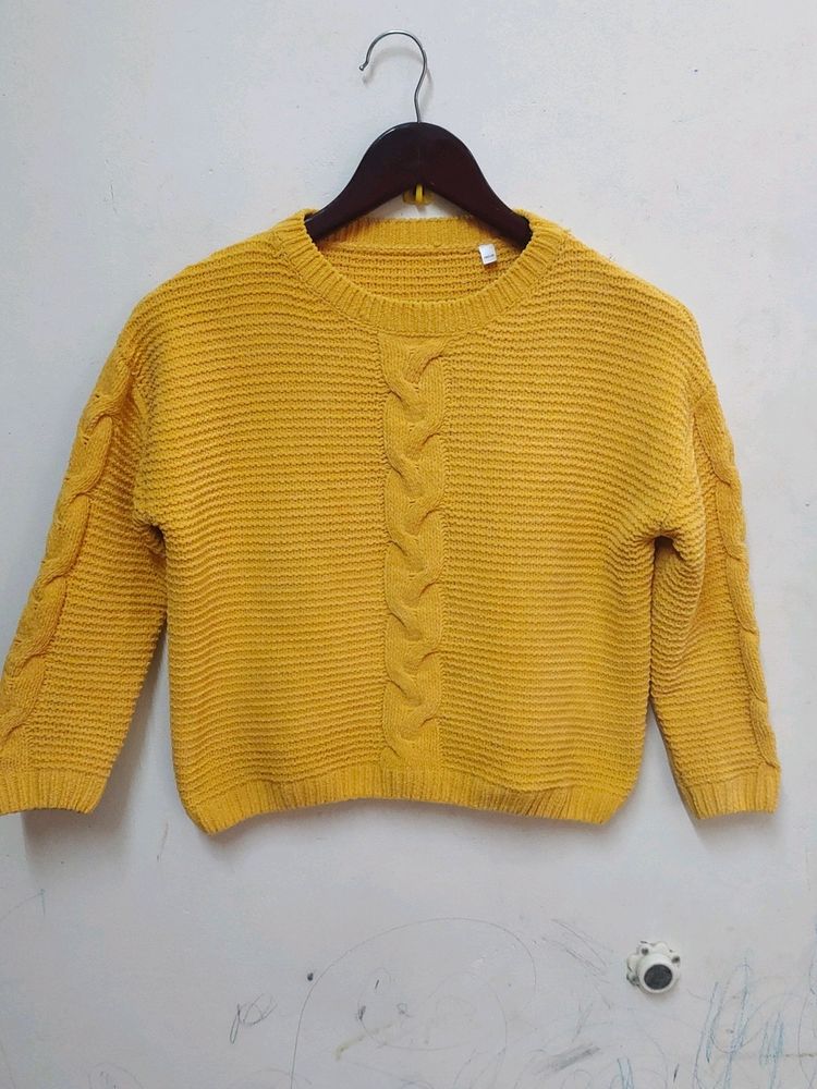 Yellow Crop Sweater