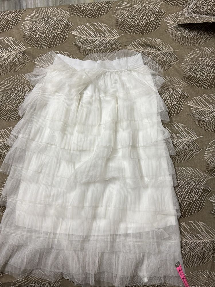 White Fril Skirt