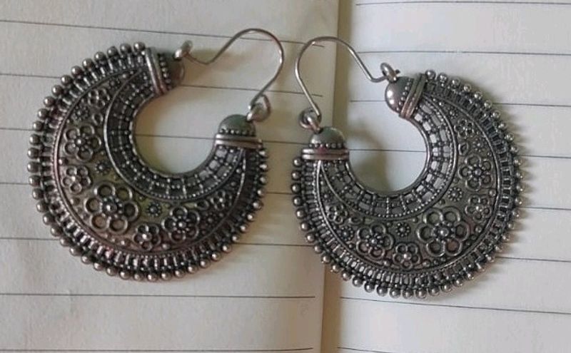 Oxidised Silver Jhumka