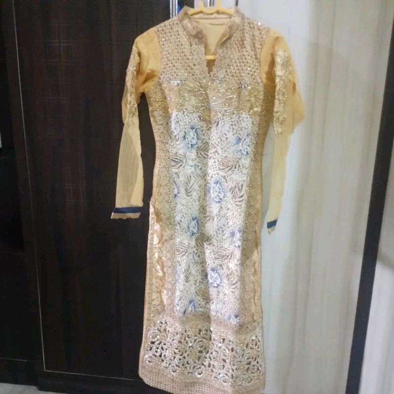 Beautiful Sequence Work Net Woman Kurta