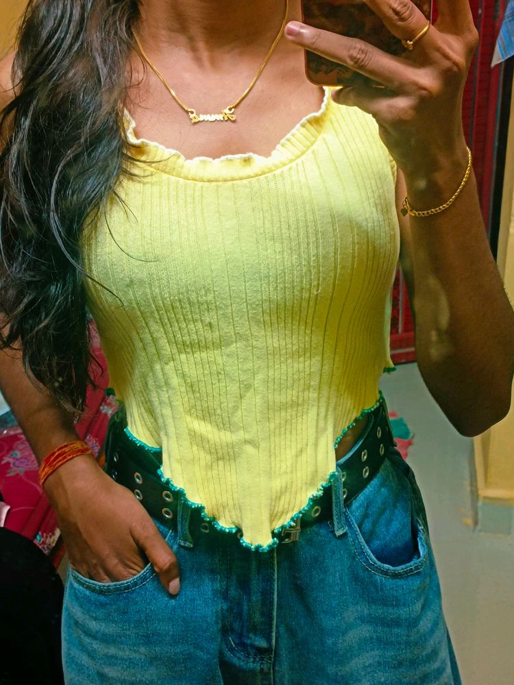 Yellow Pinterest Corset Top