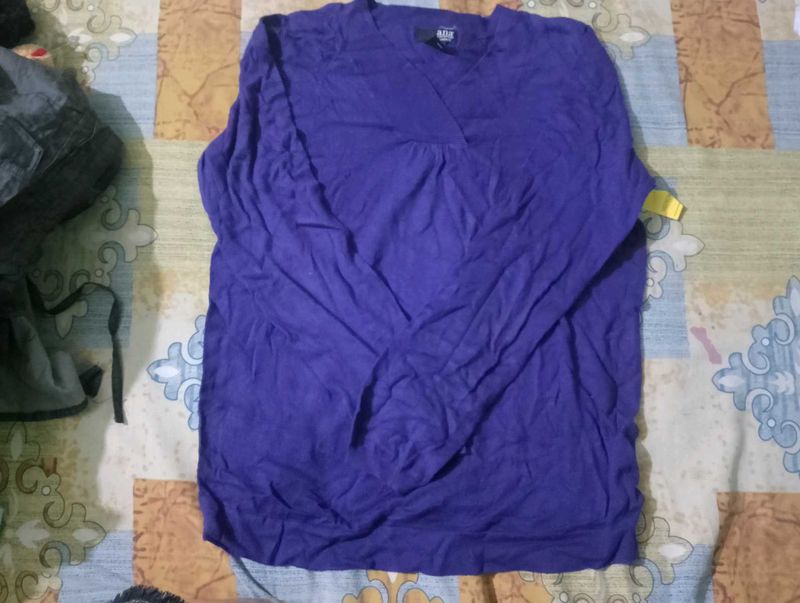 Woolen Purple Baggy Top