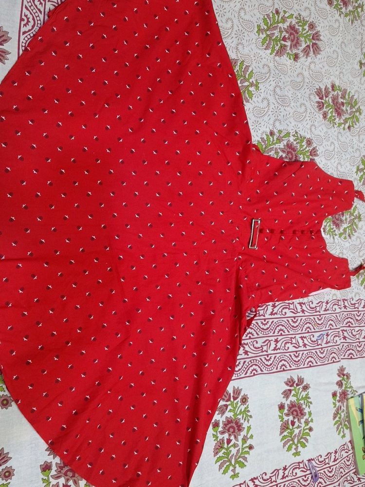 5to 6 Year Long Red Frock Dress