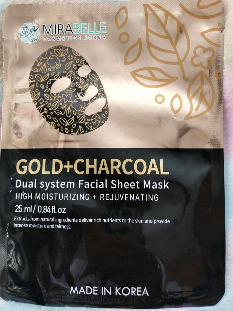 Mirabelle Gold+Charcoal Dual System Sheet Mask