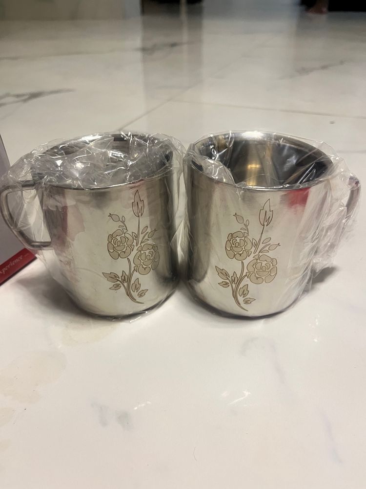 Stainless Steel Coffee Mug Set Of 2