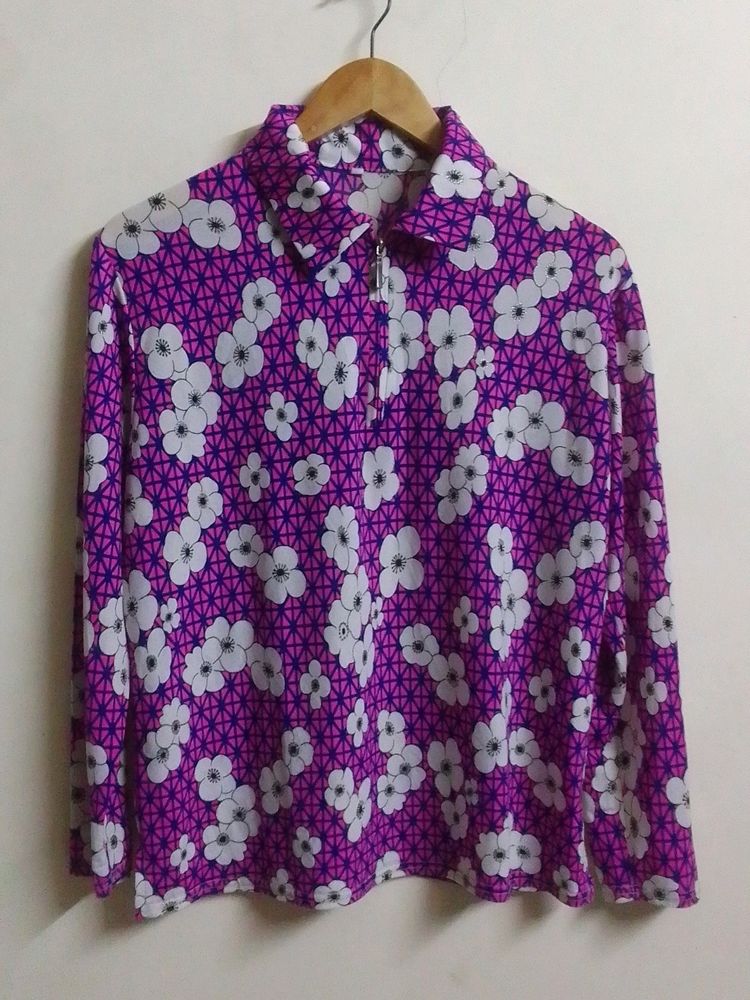 Beautiful Flower Print Shirt Top