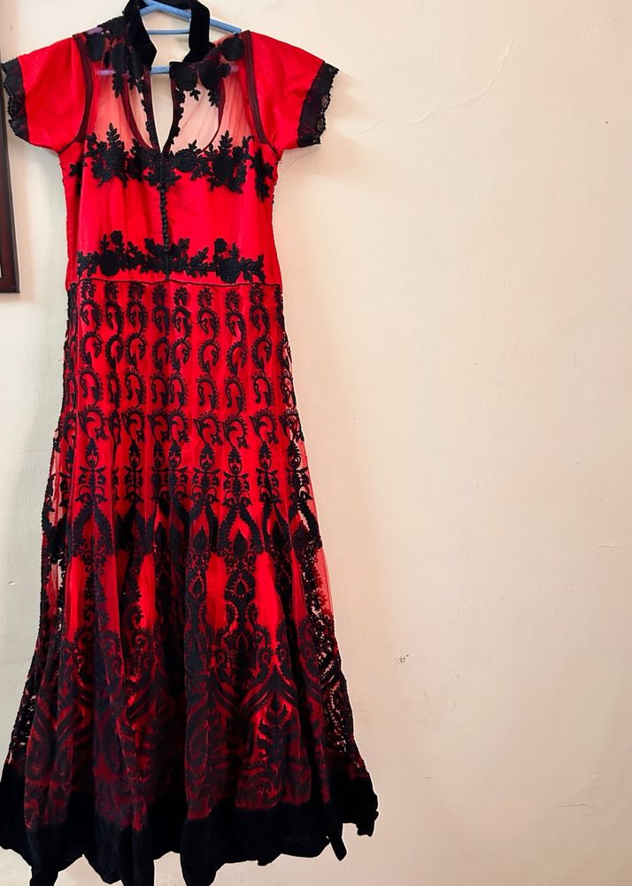 Red heavy party wear dress